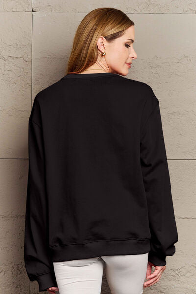 Simply Love Full Size ROCK ��� LOVE Round Neck Sweatshirt