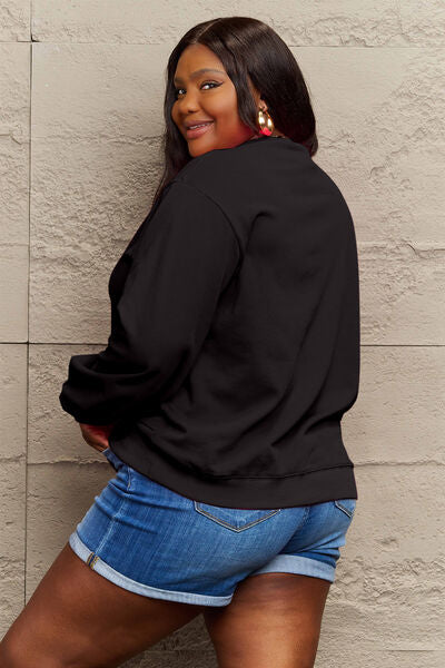 Simply Love Full Size ROCK ��� LOVE Round Neck Sweatshirt
